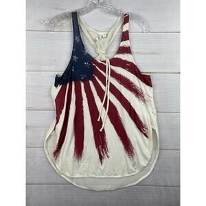 Others Follow Tank Top Womens M Patriotic Stars Stripes American Flag Summer